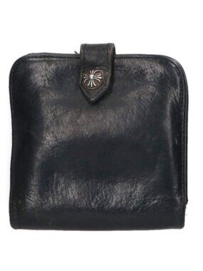 Chrome Hearts SQ Btn Bill Square Button Flap Leather Wallet